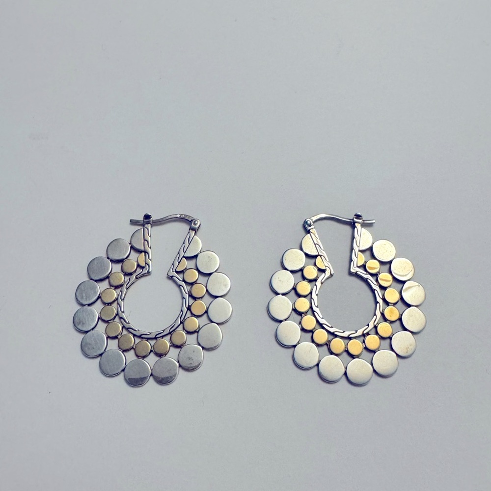 John Hardy Dot Collection - Silver and Gold earrings